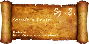 Szivós Ervin névjegykártya